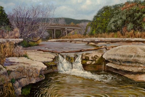 Pintura sobre un arroyo en Texas