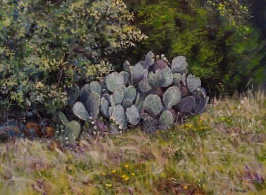 Pintura de un cactus en Texas.