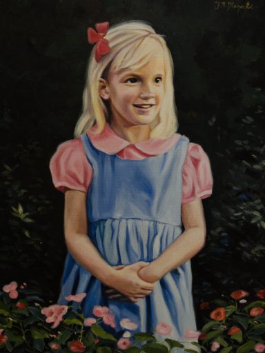 Rebecca, pintura al oleo de una nina