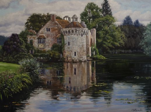 Pintura sobre un viejo Castillo Ingles