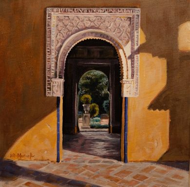 pintura de uno de los arcos de la casa de Pilatos