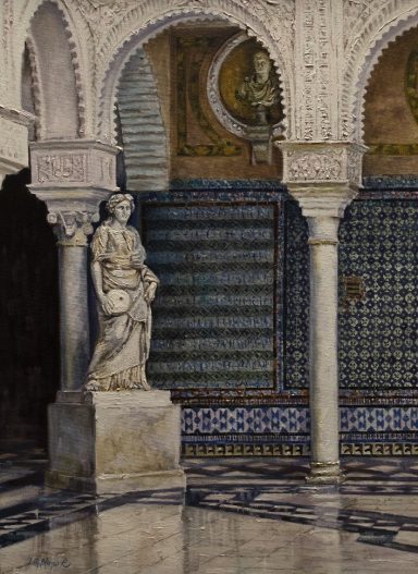 pintura de uno de los patios de la casa de Pilatos