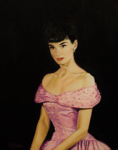 Pintura de Audrey Hepburn.